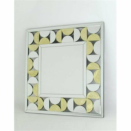 WAYBORN HOME FURNISHING 33 x 25.5 x 0.625 in. Beveled Squared Mirror Gold Leaf Design - Mirror MR310